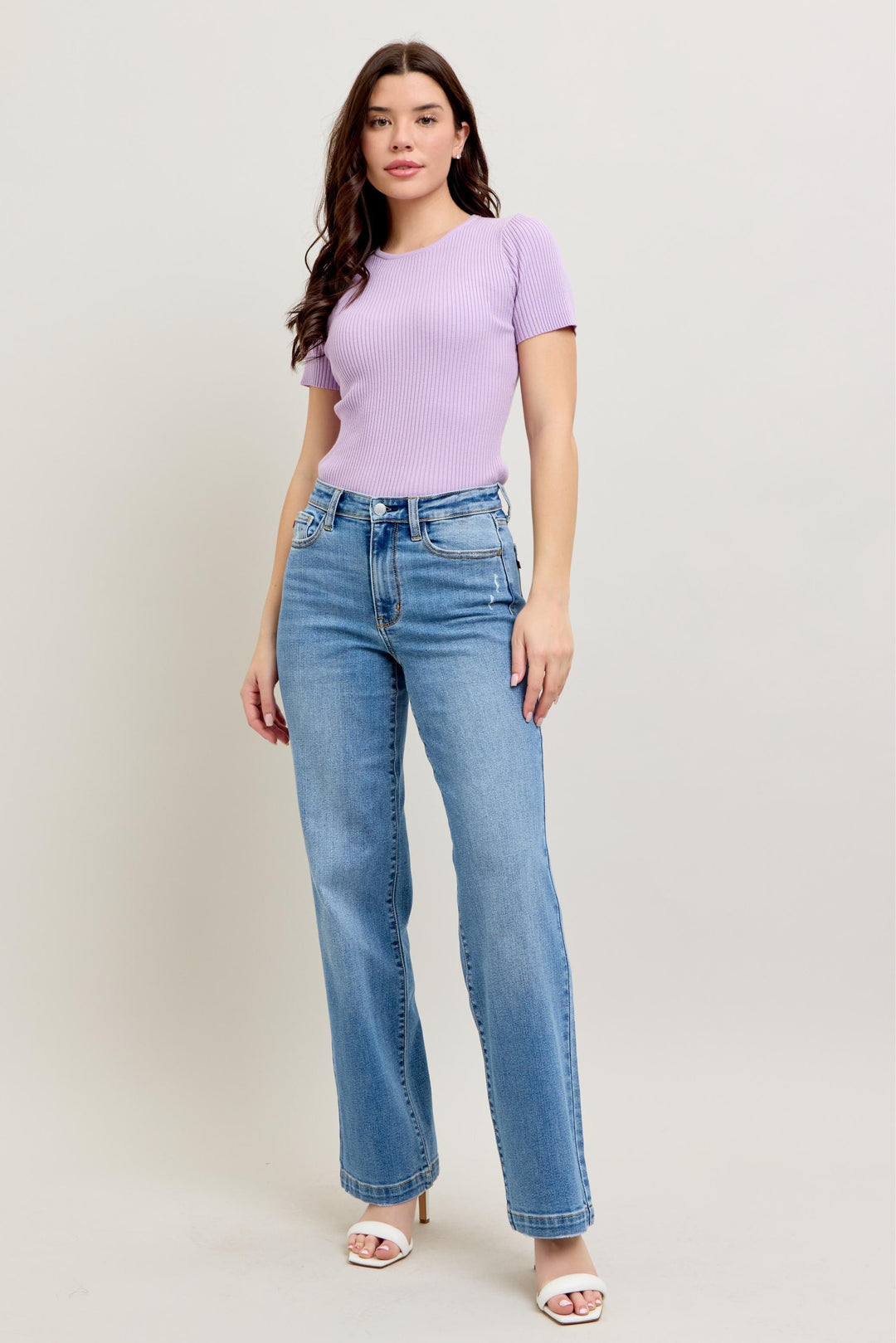 Medium Wash Trouser Straight Fit