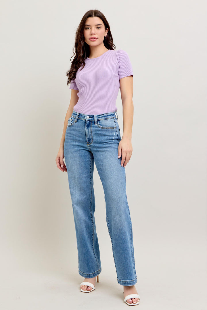 Medium Wash Trouser Straight Fit