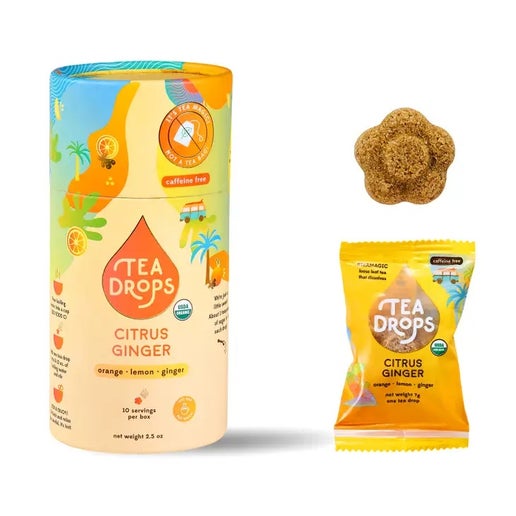 Cylinder of Tea Drops - Citrus Ginger