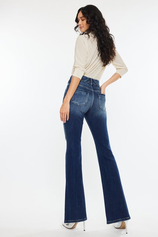 Dark Wash High Rise Flare Jeans