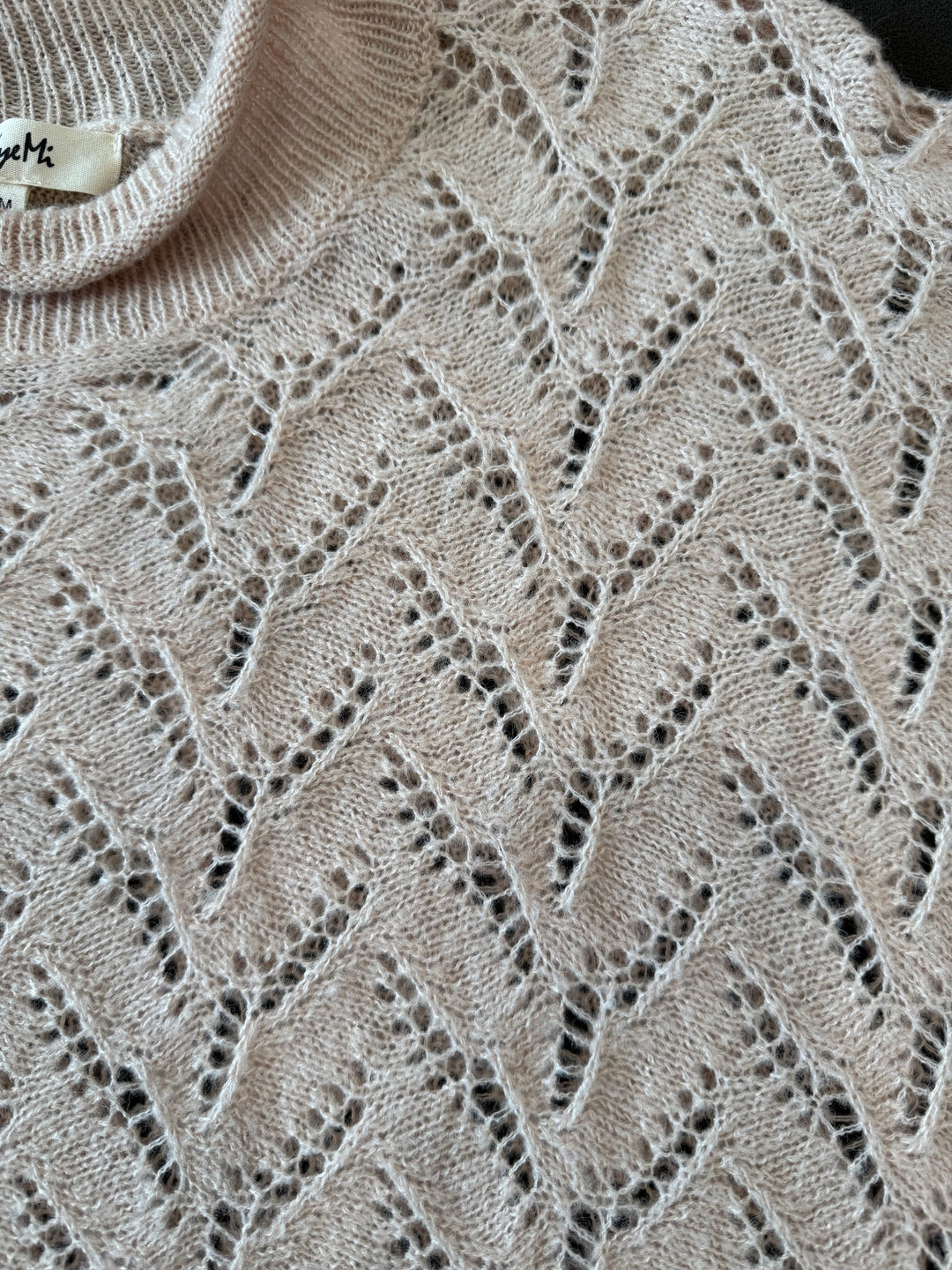 Blush Batwing Sleeve Pointelle Sweater in Taupe