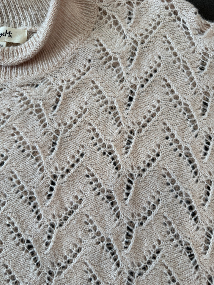 Blush Batwing Sleeve Pointelle Sweater in Taupe