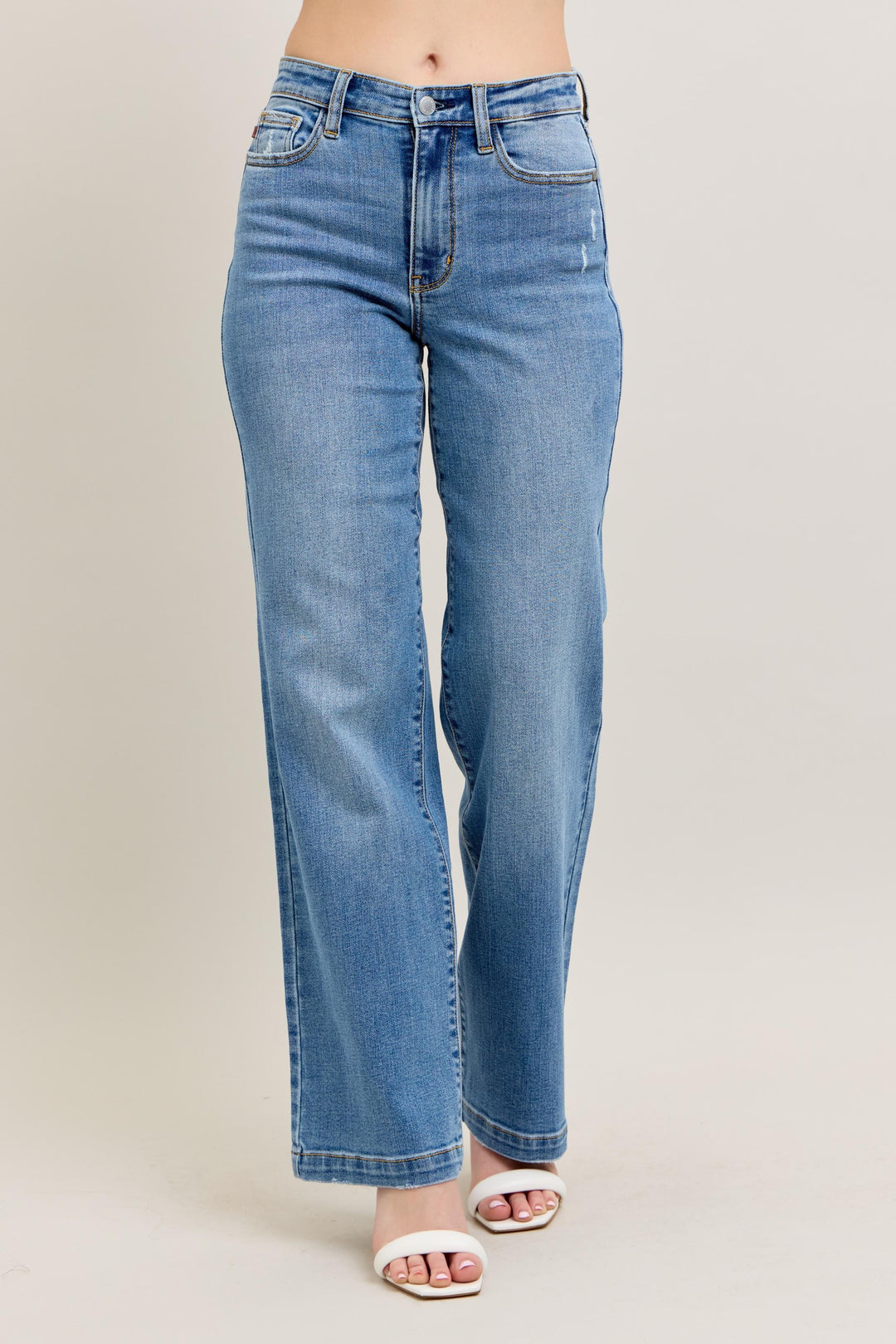 Medium Wash Trouser Straight Fit