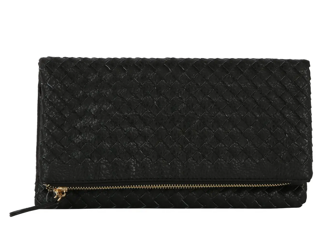 Woven Front Flap Clutch