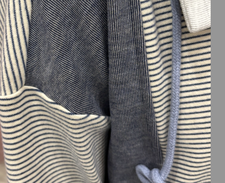 Brushed Half-Zip Striped DenimPullover