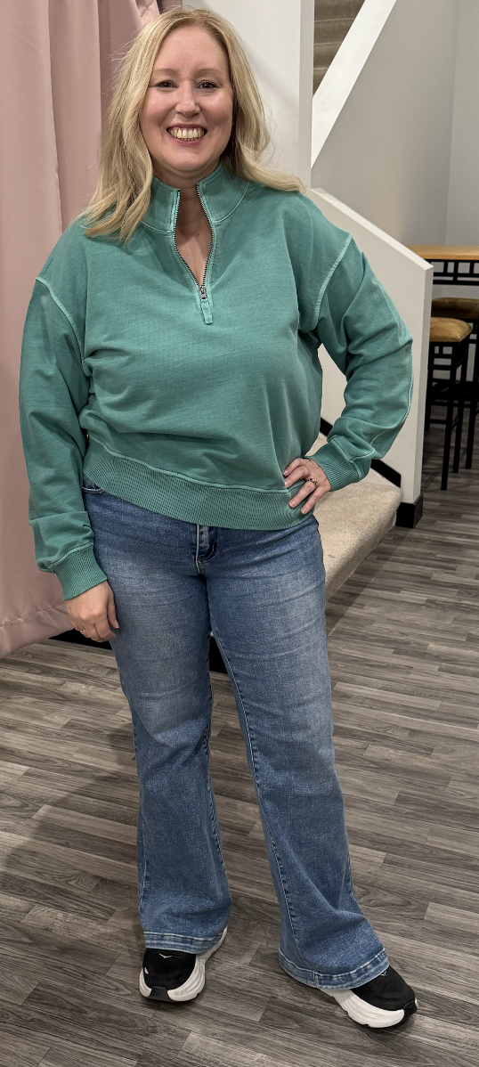 Pigment Washed 1/2 Zip Pullover