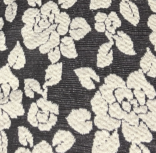 Black Floral Textured Puff Sleeve Sweater Top