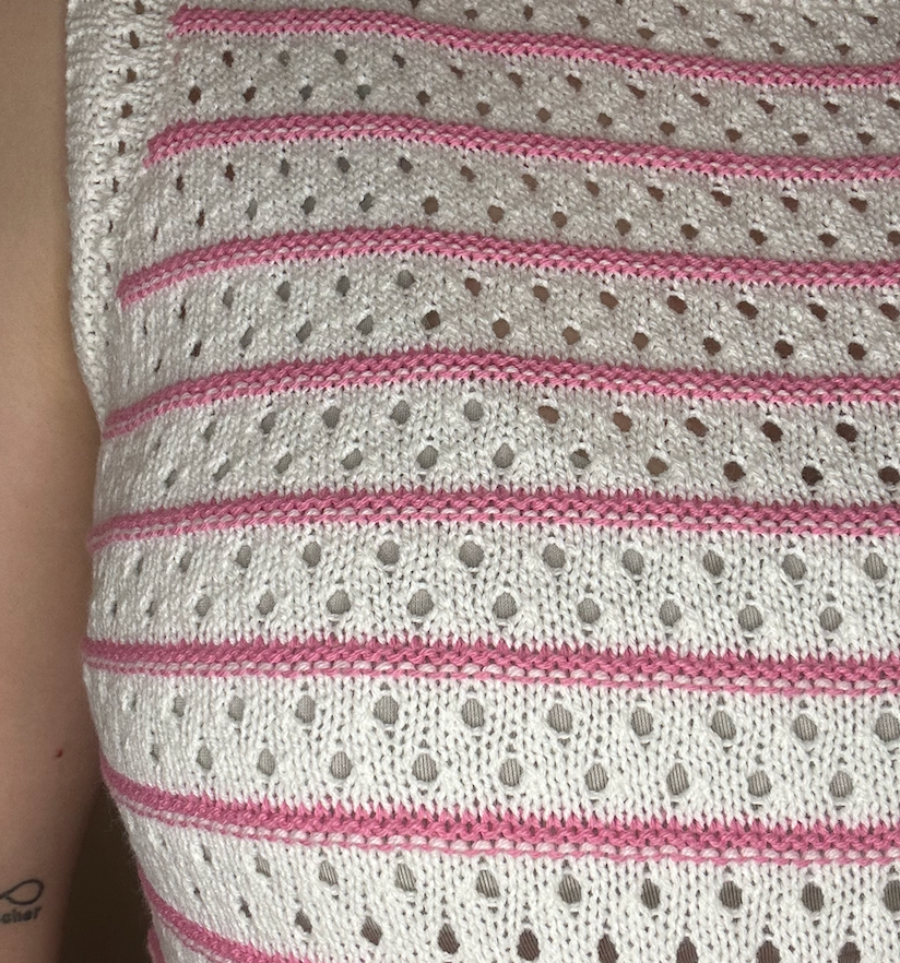 Crochet Like Striped Sweater Tank
