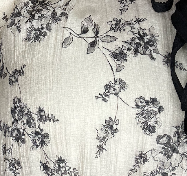 Women’s Double Bow Detail Textured Floral Top