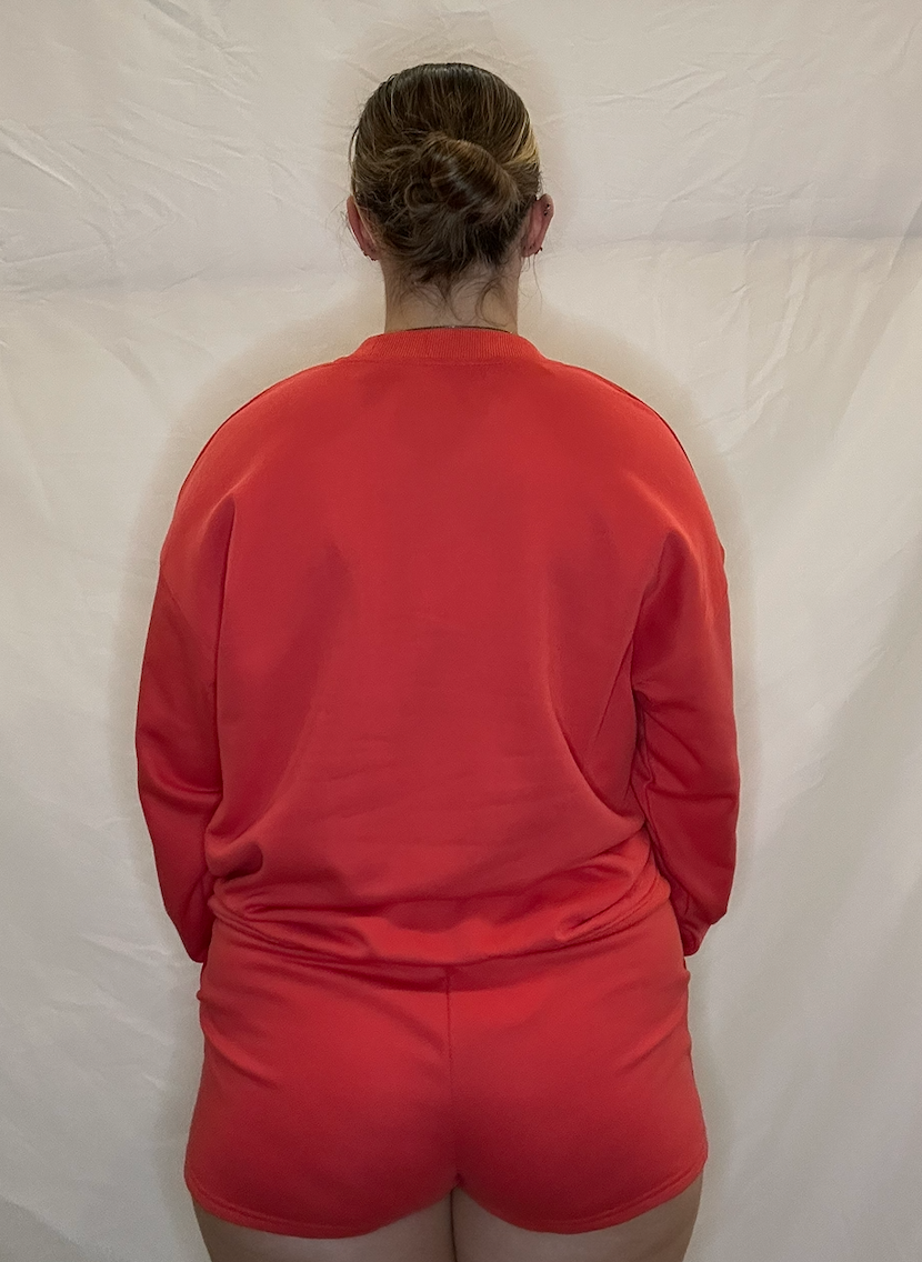 Red USA Oversized Crew Neck Sweatshirt