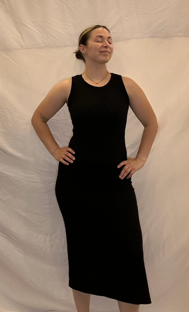 Solid Sleeveless Midi Dress
