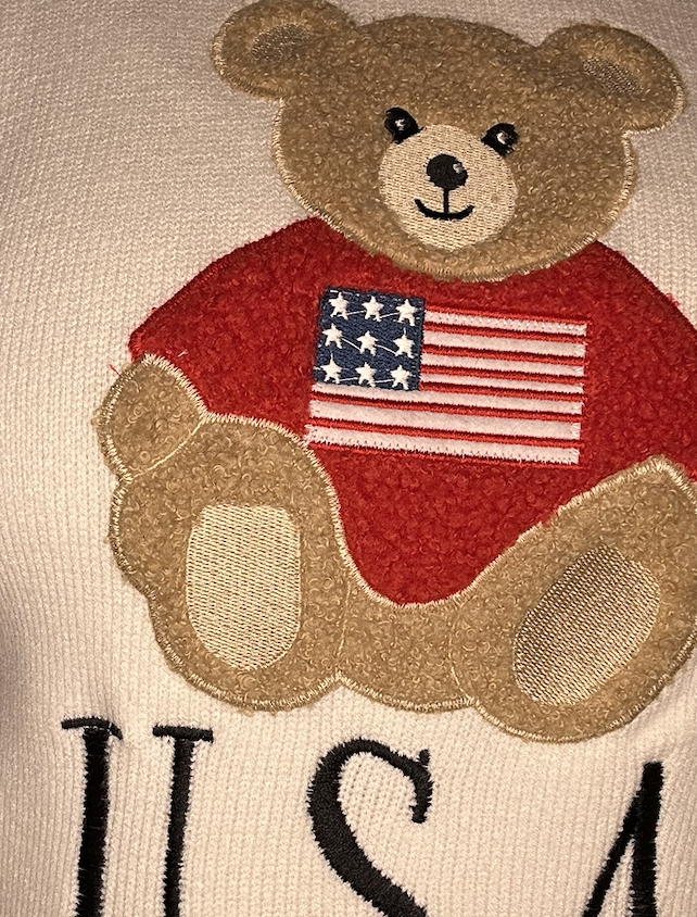 Teddy Bear American Flag USA Sweater Tank