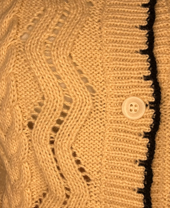 Button Front Cable Knit Sweater Vest Top