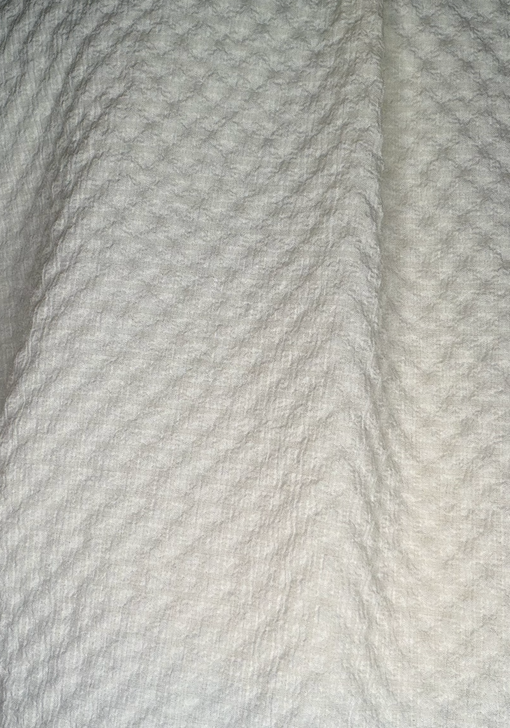 Ivory Textured Round Neck Blouse