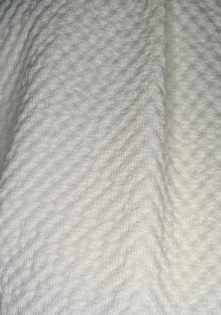 Ivory Textured Round Neck Blouse
