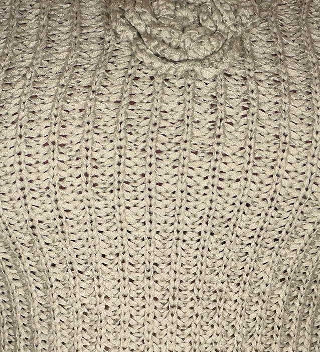 Sage Yarn Sweater Tank with Crochet Flower Detail