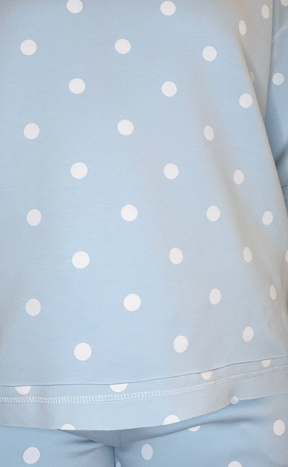 Blue Polka Dot Scuba Top &amp; Shorts Matching Set