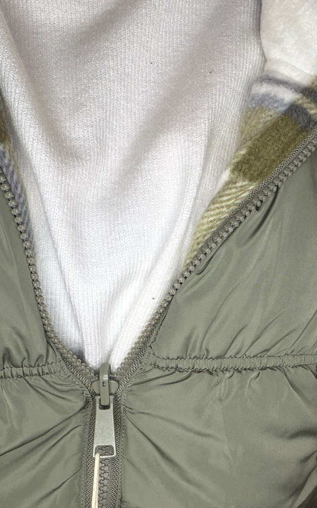 Olive Stone Reversible Full-Zip Puffer Vest