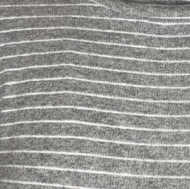 Plush Stripe Knit Funnel Neck Sweatshirt