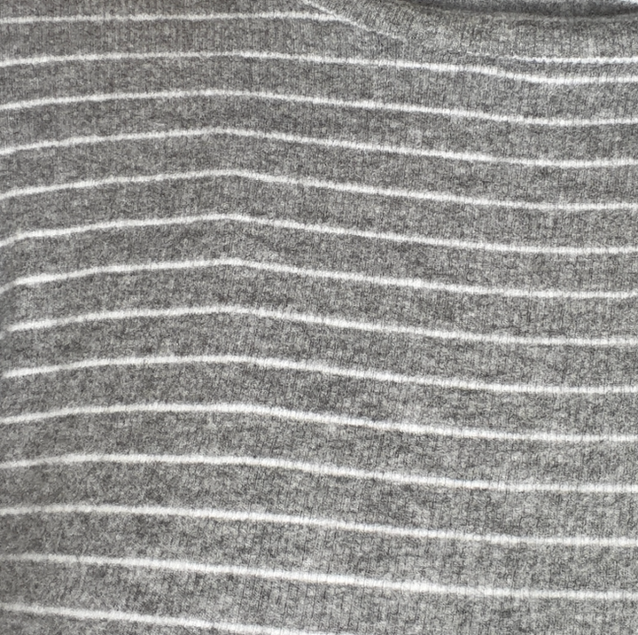 Plush Stripe Knit Funnel Neck Sweatshirt