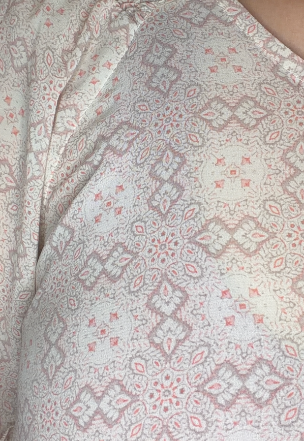 Mixed Floral Smocked Tier Sleeve Blouse