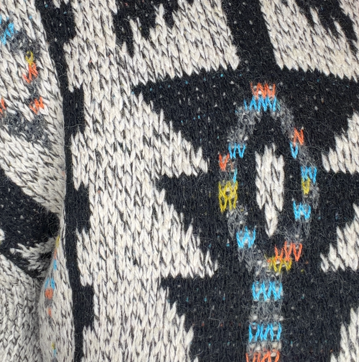 Aztec Rainbow Hooded Longline Cardigan Sweater