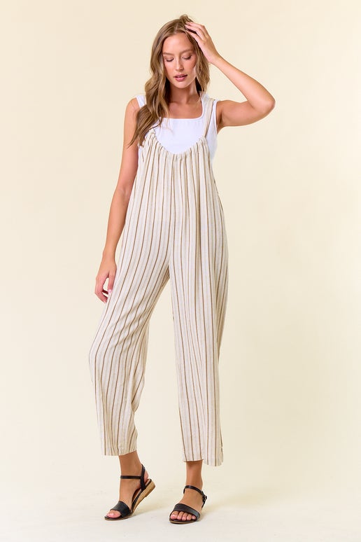 Stripe Wide Leg Overall
