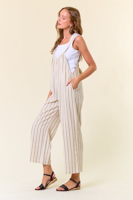 Stripe Wide Leg Overall