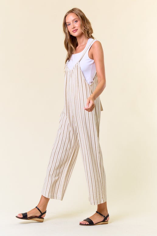 Stripe Wide Leg Overall