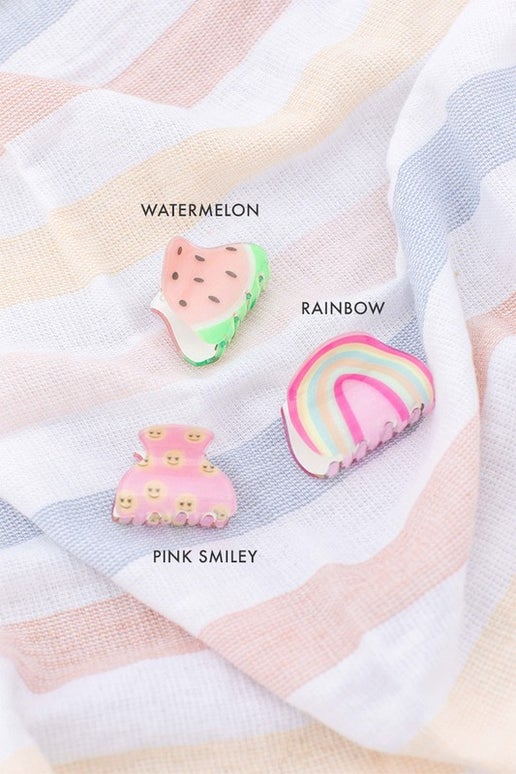 Summer Hair Clips Hair Claw (Pink Smiley)