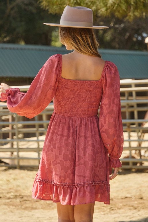 Terra Cotta Floral Mini Dress