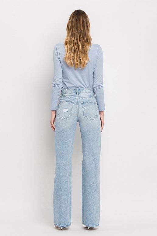 Vintage Distressed High Rise Flare Jeans