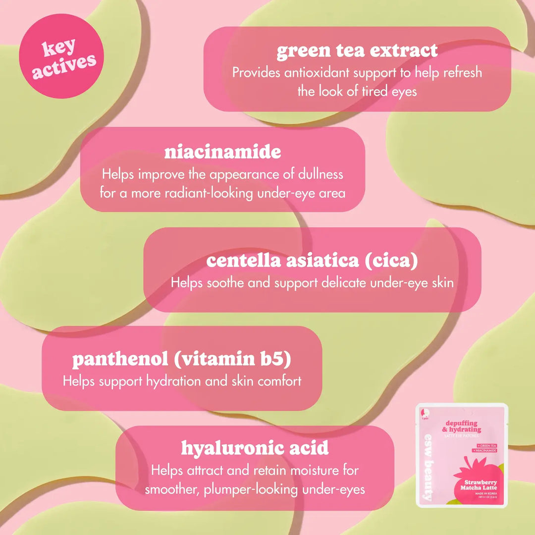 Strawberry Matcha Latte Depuffing &amp; Hydrating Eye Patches