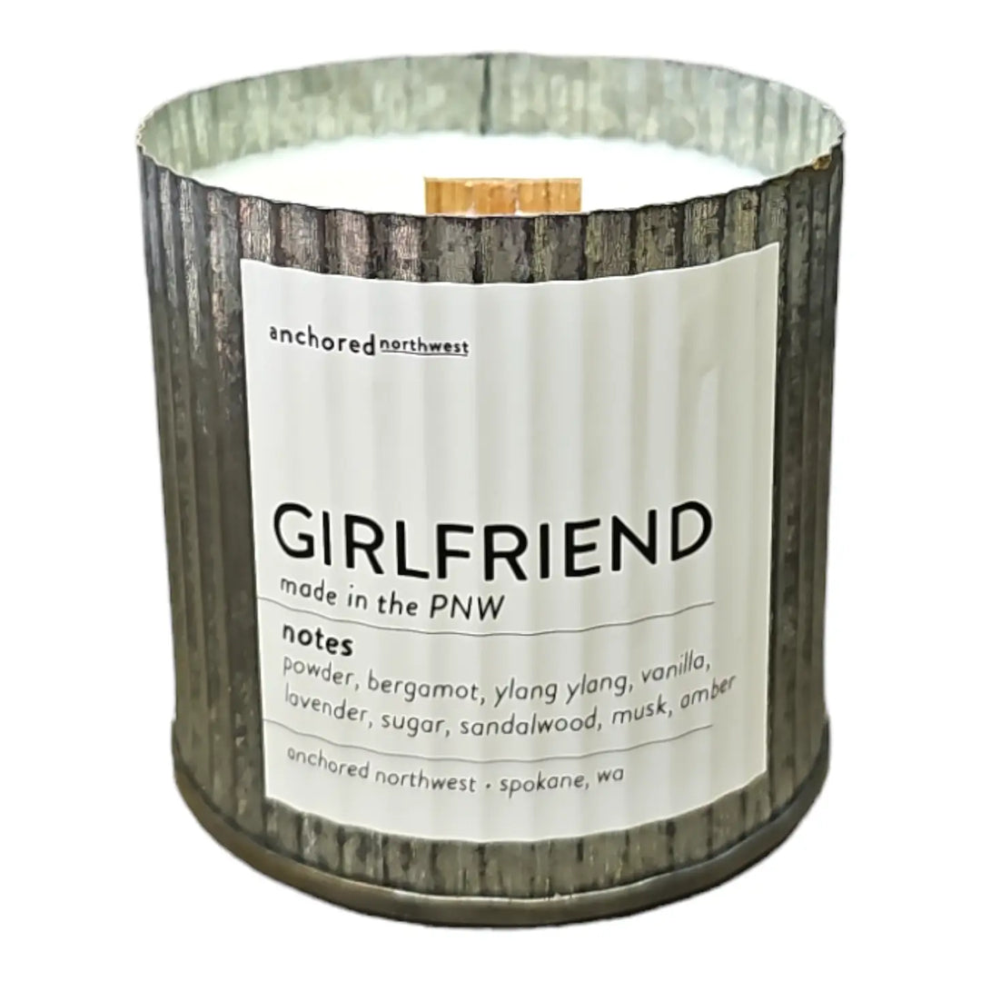 Girlfriend Rustic Vintage Farmhouse Wood Wick Candle