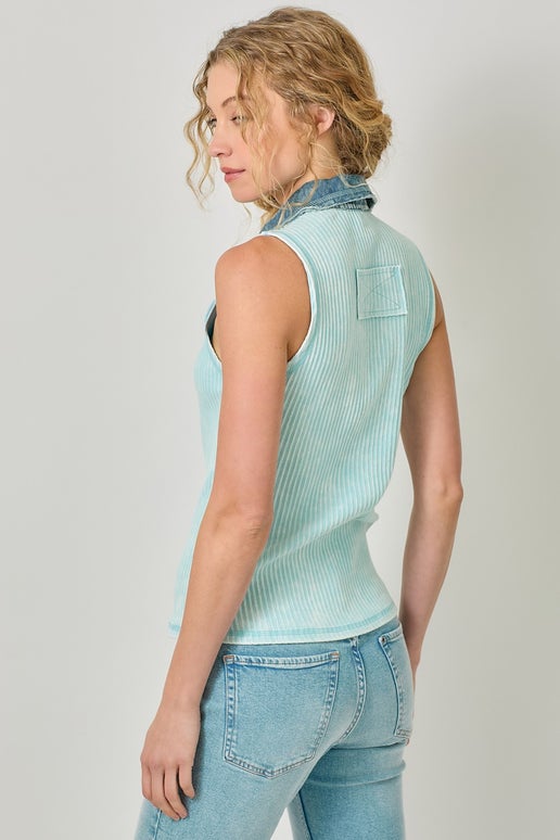 Ribbed Thermal Button Down