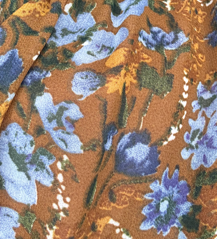 Womens Floral Printed Tasseled Dolman Top