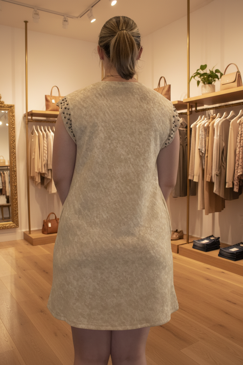 Back view — boutique background