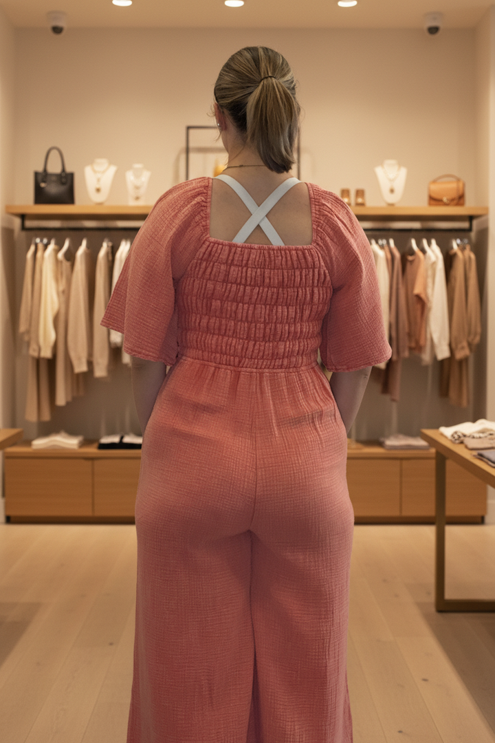 Back view — boutique background