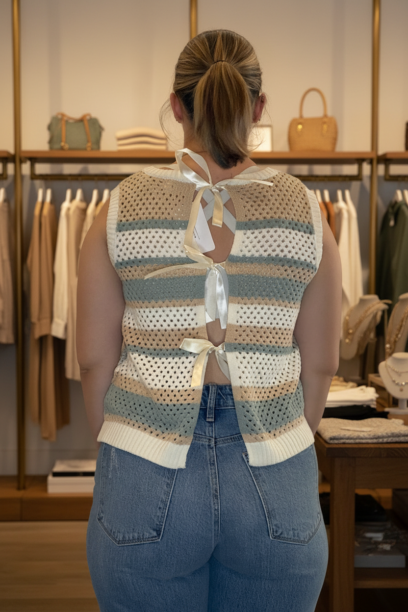 Back view — boutique background