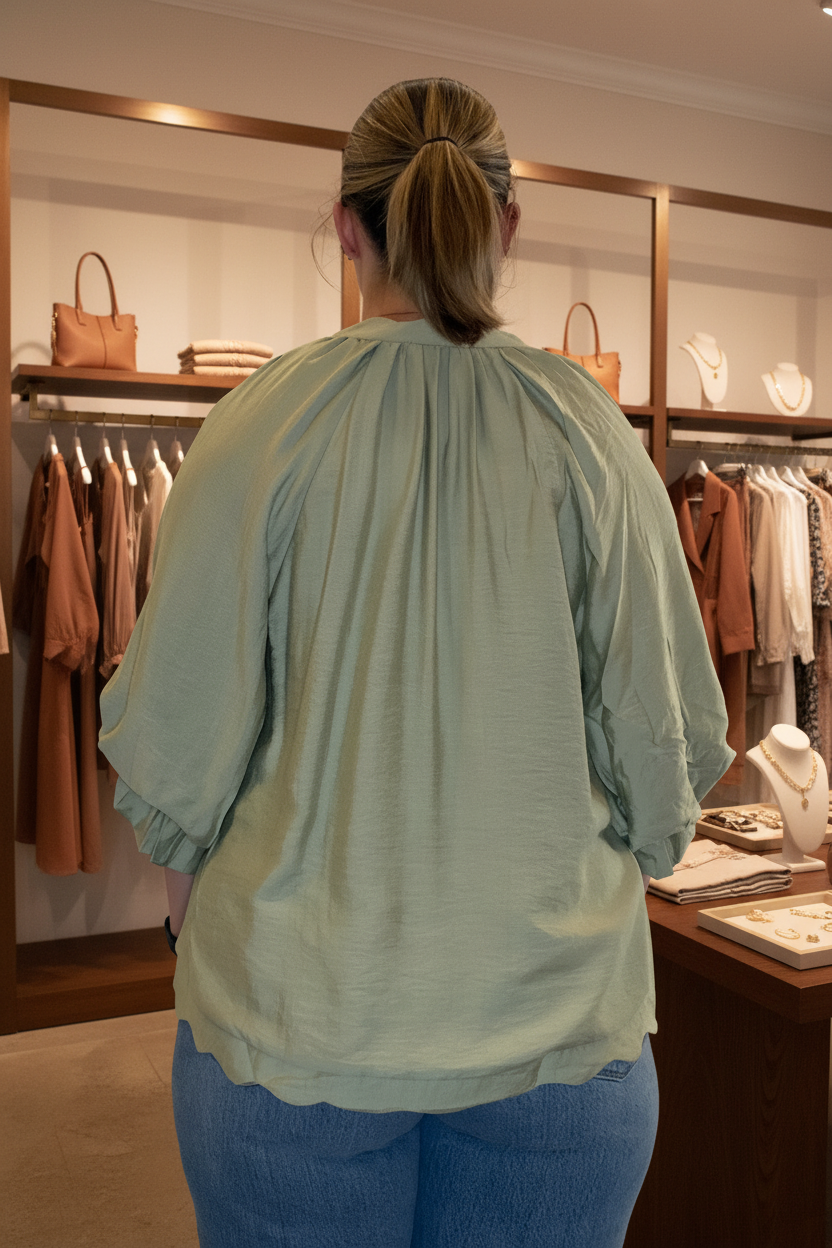 Back view — boutique background