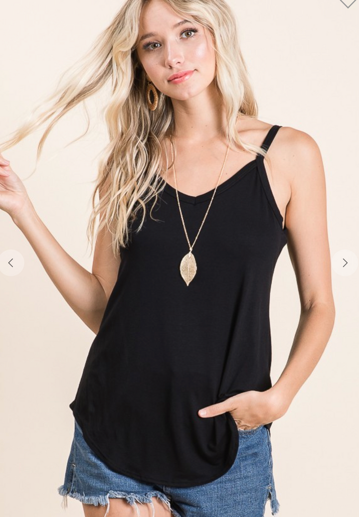 Basic Solid Spaghetti Strap Tank