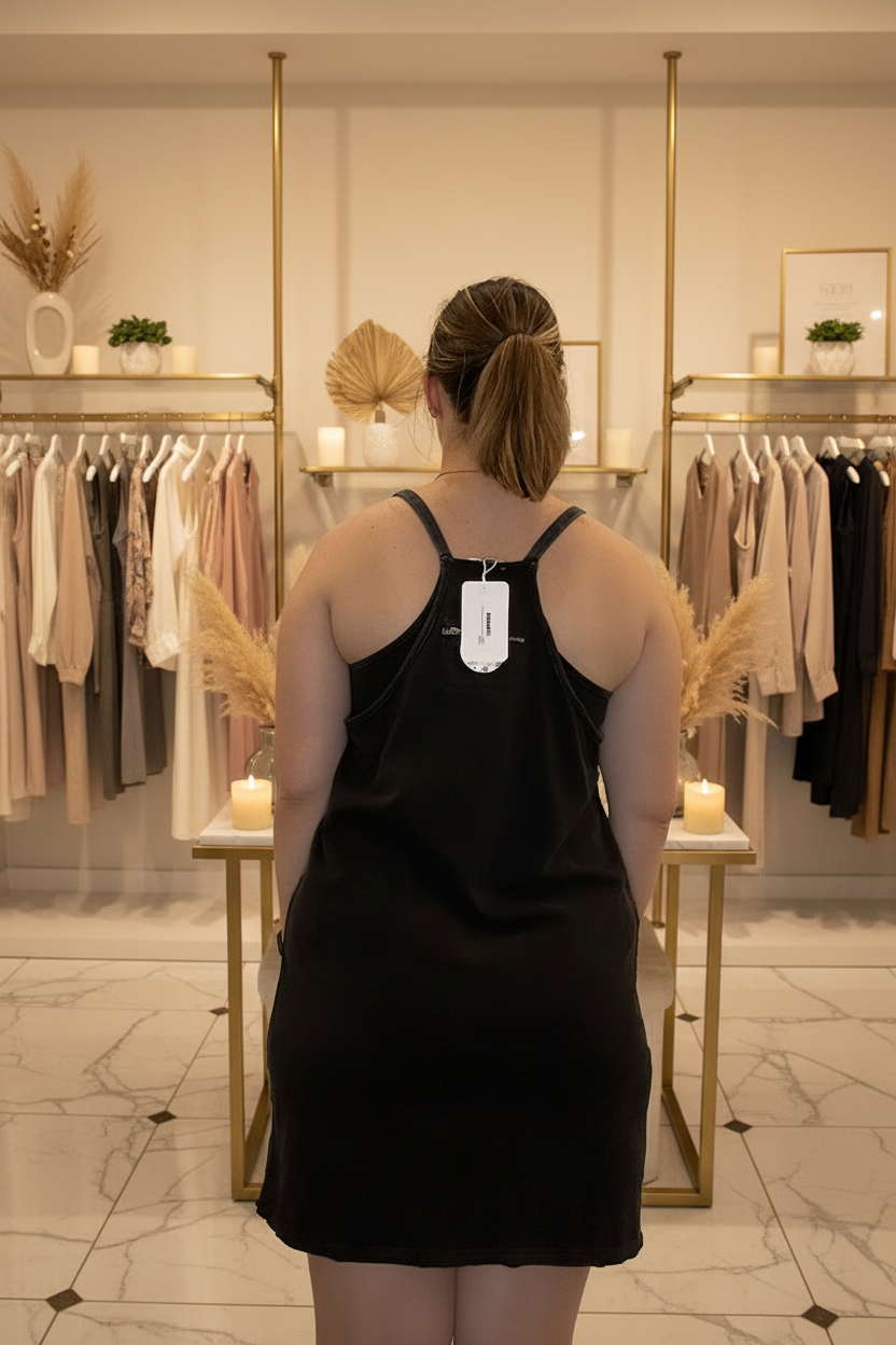 Black Dress Side — Boutique Background