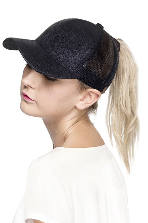 C.C Glitter Ponytail Baseball Cap