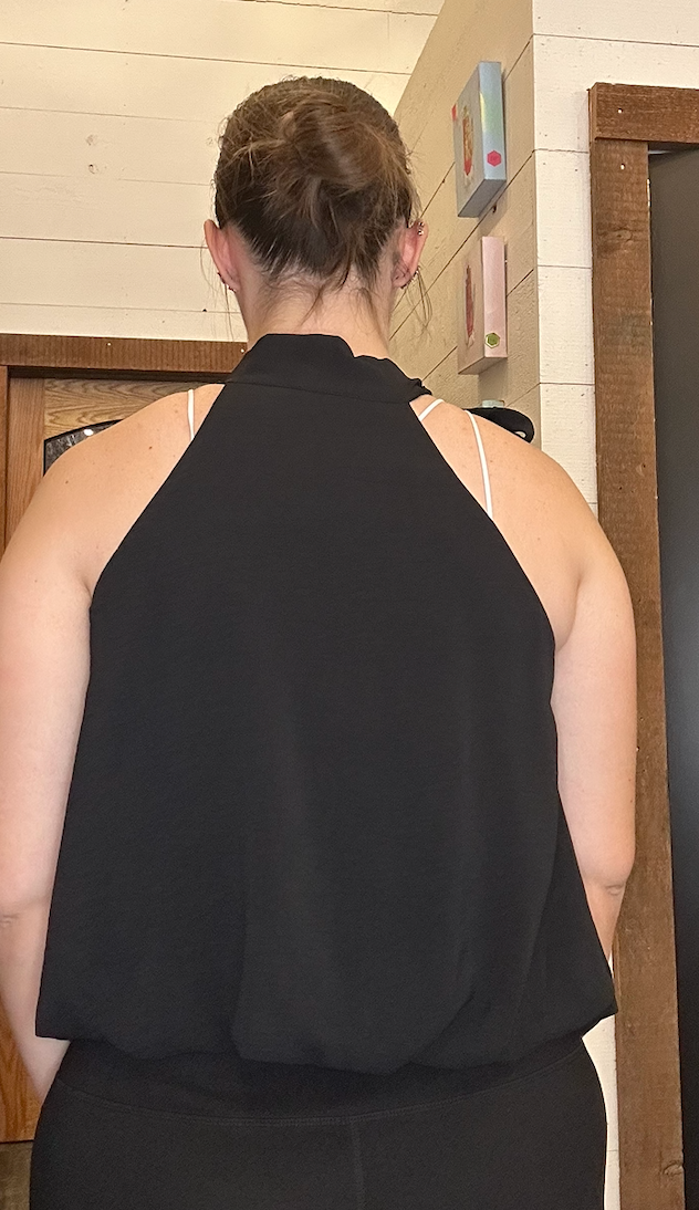 Halter Tie Neck Bubble Sleeveless Top