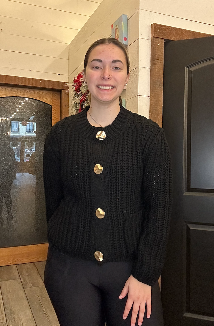Chunky Knit Cardigan With Gold Buttons