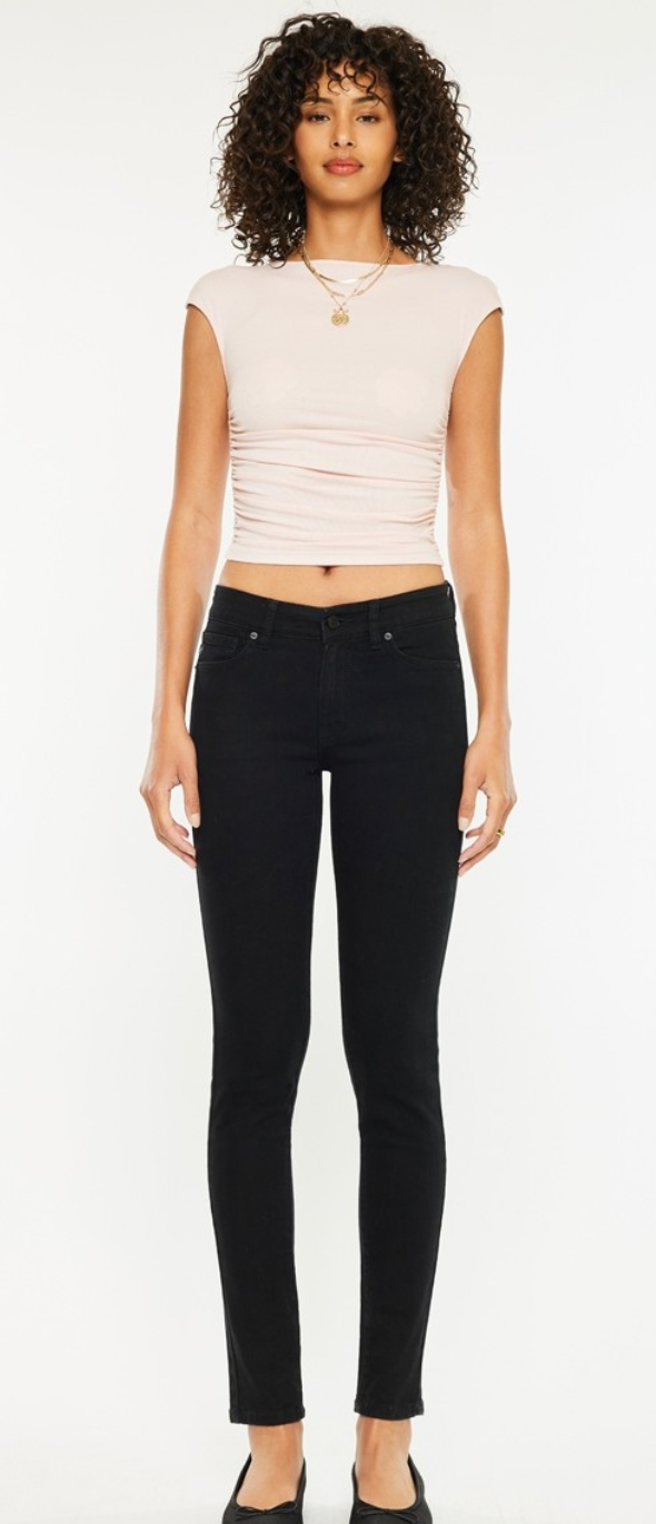 Black Mid Rise Super Skinny Jeans