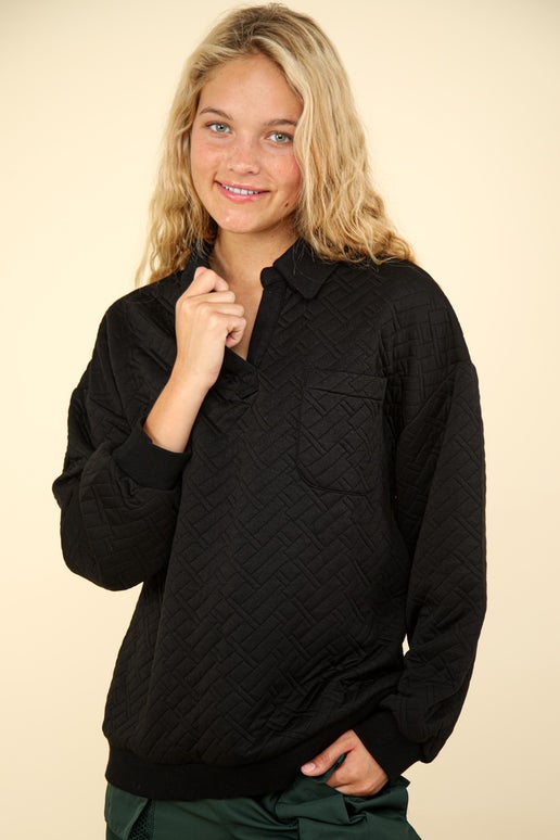 Oversized Quilted Knit Top