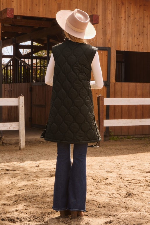 Black Quilted Vest Jacket