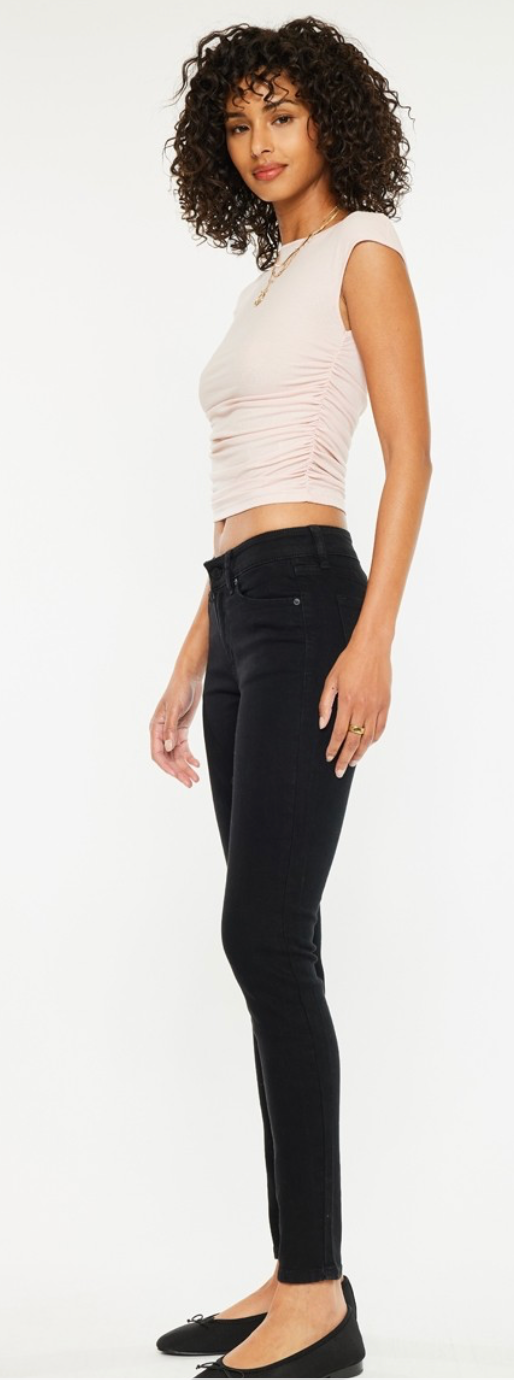 Black Mid Rise Super Skinny Jeans