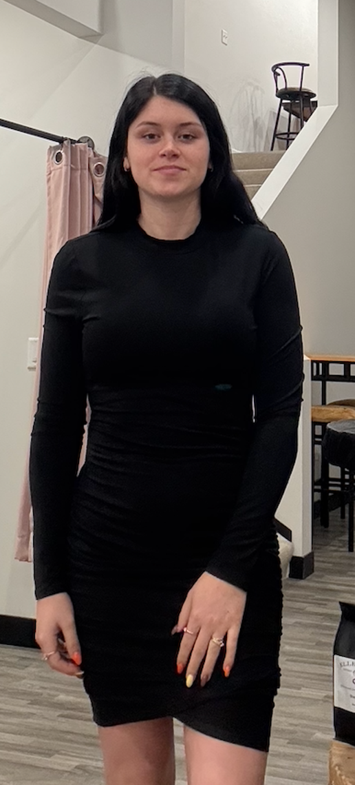 Mock Neck Roushed Cutout Back Bodycon Dress